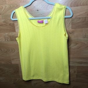 CAPPAGALLO Vintage Medium Yellow Tank w/Lace